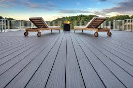 Composite Decking Hollow Tube Design Woodgrain Grey